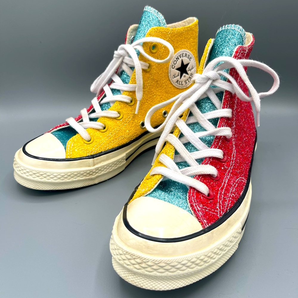 CONVERSE JW Anderson x Chuck 70 Hi Glitter Pack-Cherry Sulphur-Women’s Sz 7-New